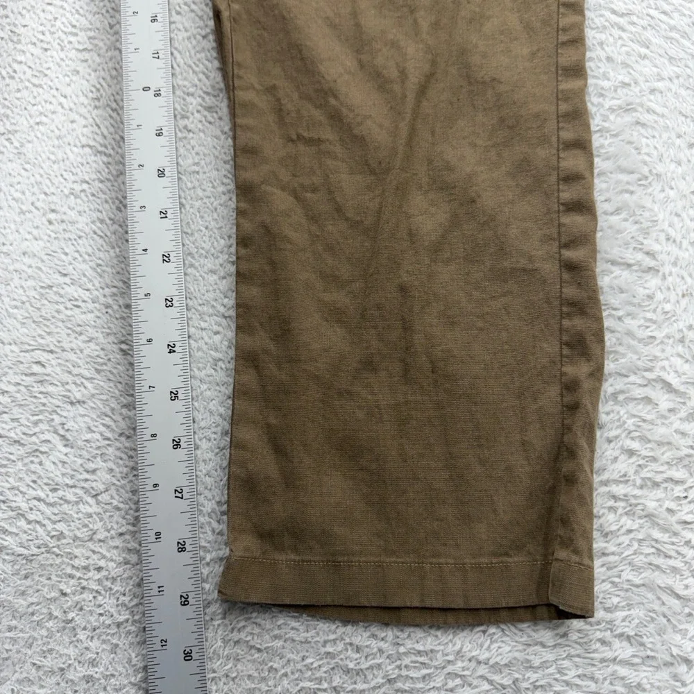 Bonobos Mens Brown Linen Cotton Blend Pleated Straight Leg Chino Pants 34/30